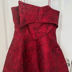 Elegant Red Strapless Dress